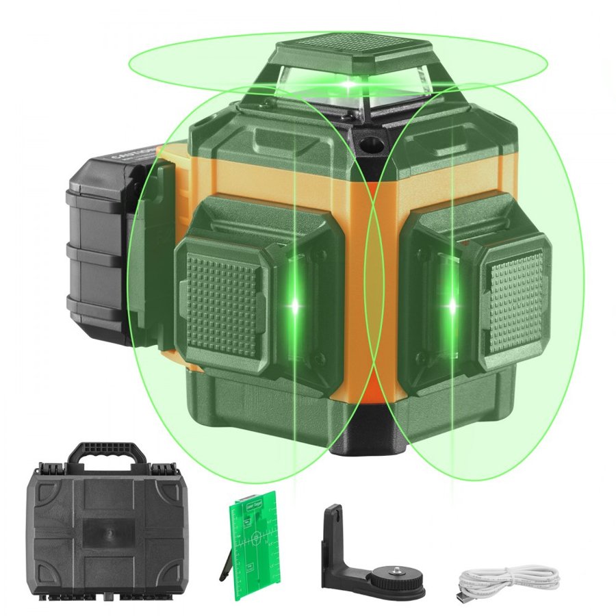VEVOR Laser Level 3048 cm Green Cross Line Self Leveling High Accuracy Measuring