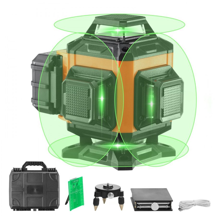 VEVOR Laser Level 3048 cm Green Cross Line Self Leveling High Accuracy Measuring
