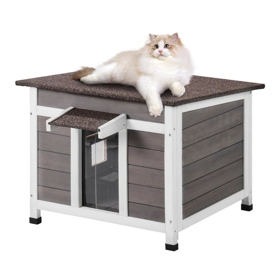 VEVOR Weatherproof Cat House Outdoor – 24"L x 21"W x 18"H