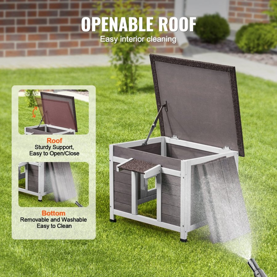 VEVOR Weatherproof Cat House Outdoor – 24"L x 21"W x 18"H