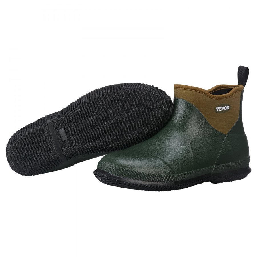 VEVOR Women's Deck Boots, Waterproof Fishing Rain Boots, Anti-Slip Ankle Rubber Boots, Gardening Insulated Mud Boots, Neoprene Rubber, Lightweight & Durable, for Manufacturing, Farming, Size 8 US
