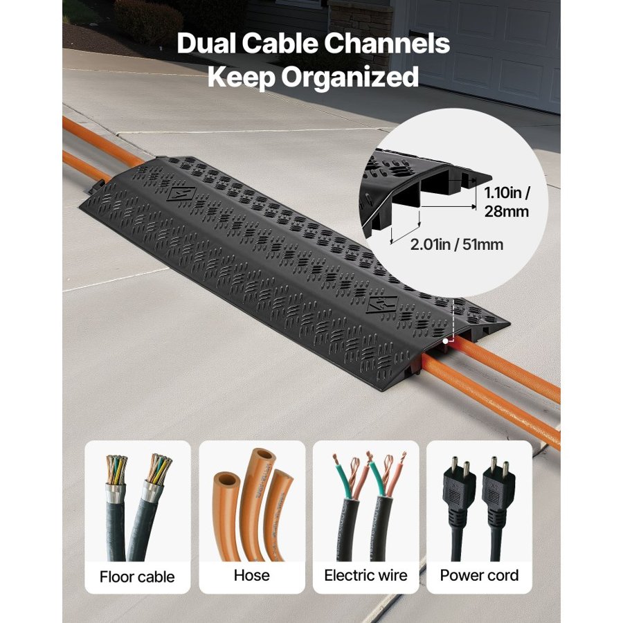 VEVOR Drop Over Cable Cover – 17,500 lbs Dual Channel Ramp