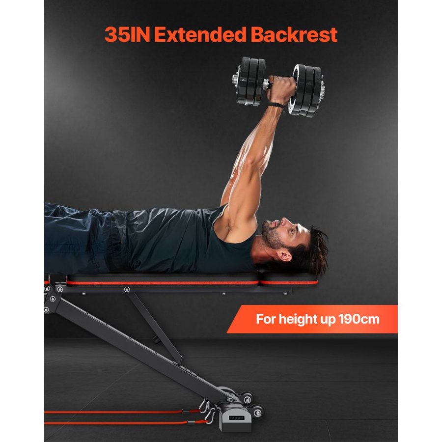 VEVOR Weight Bench with Leg Extension - 800 lbs Adjustable