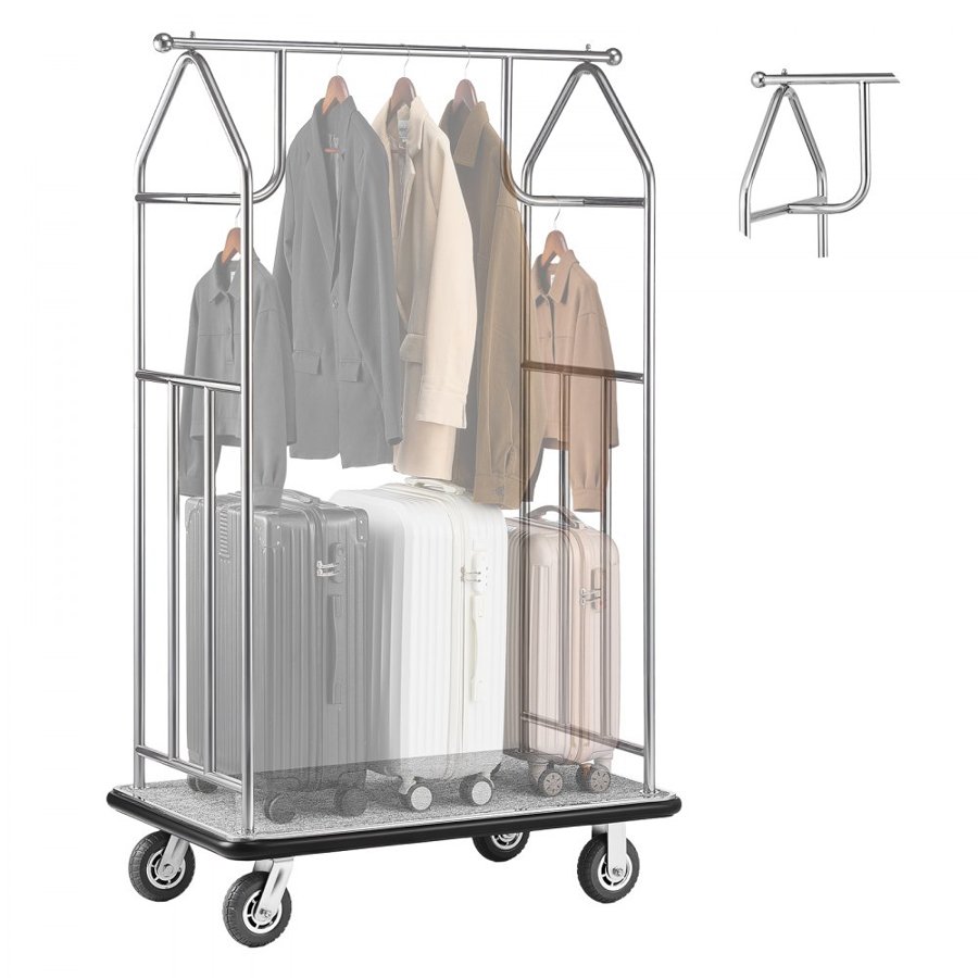 VEVOR Bellman Luggage Cart – 800 lbs, 42.5 x 25 x 71 Inches