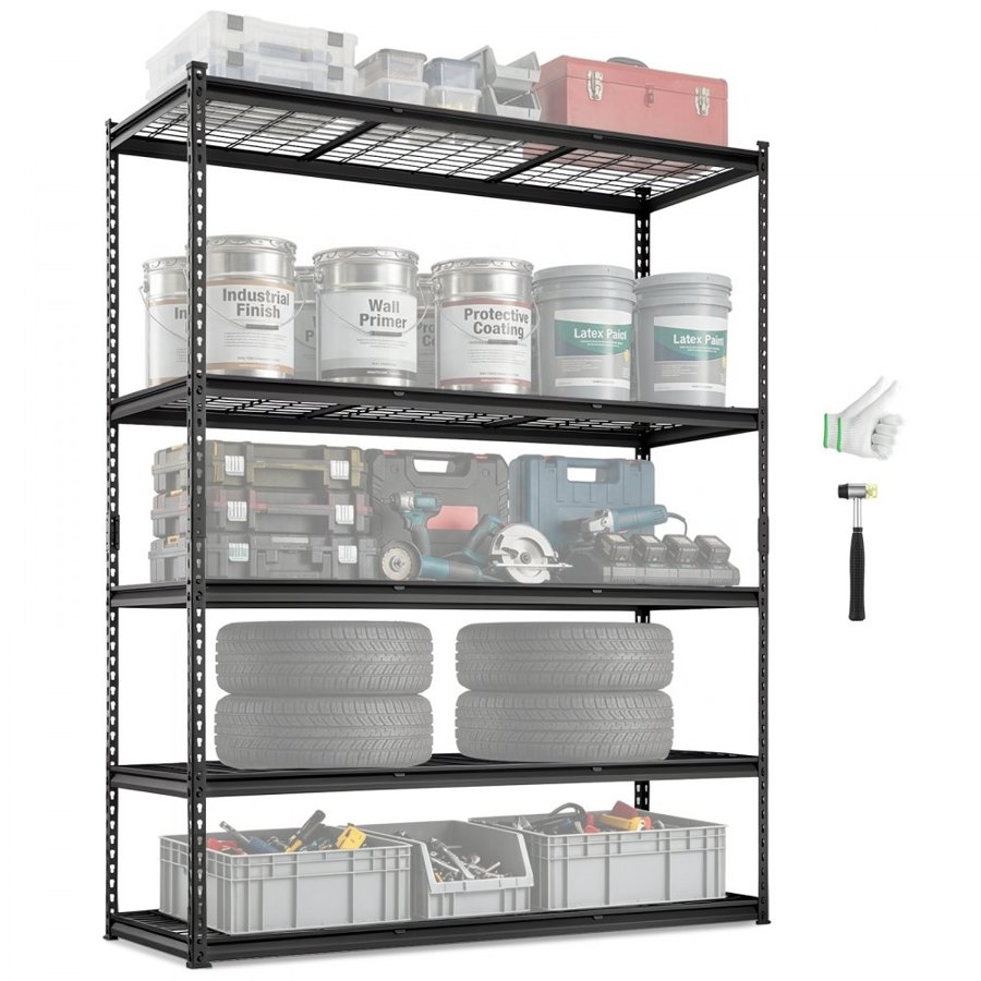 VEVOR Wire Rack Storage – 5 Tier, 2000 lbs, 60x24x78 Inches