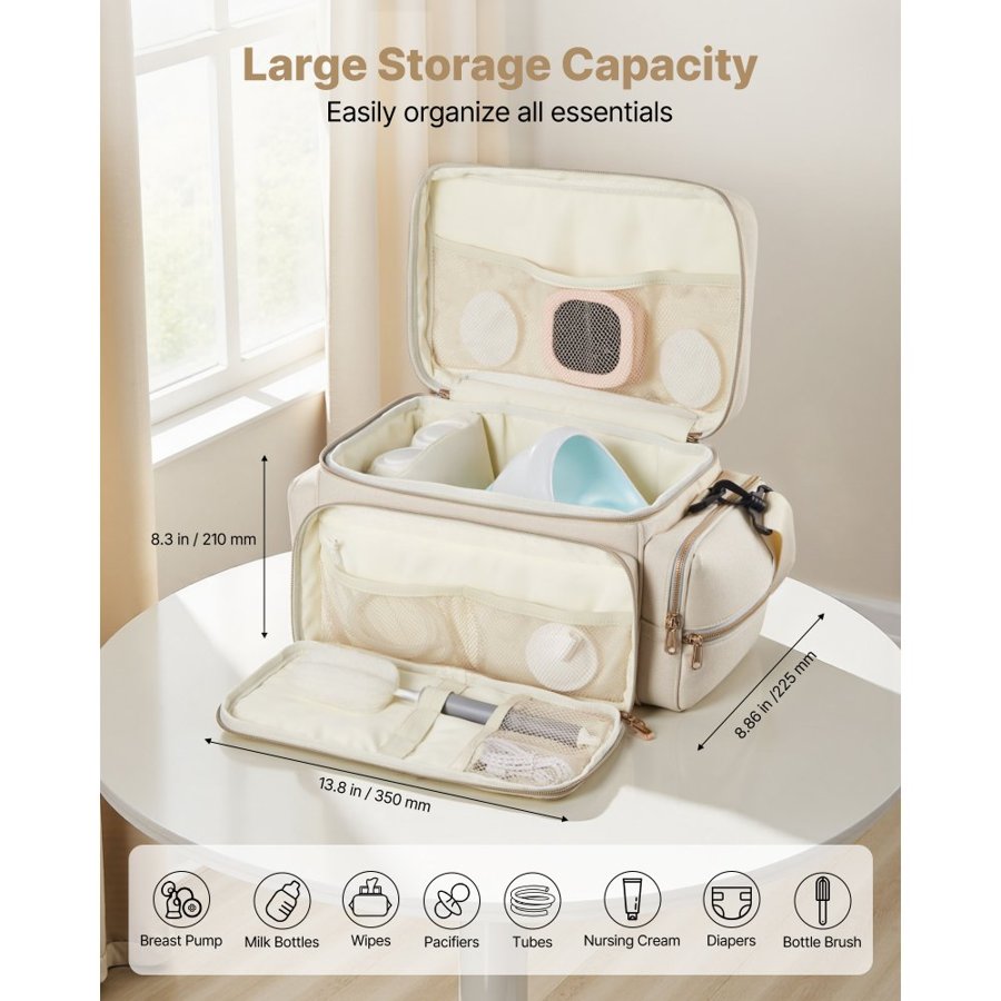 VEVOR Breast Pump Bag for Work – S1/S2, 13.8×8.86×8.3 Inches