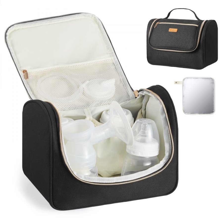 VEVOR Wearable Breast Pump Bag – M5/M6, 10×5.9×7.5 In, Black