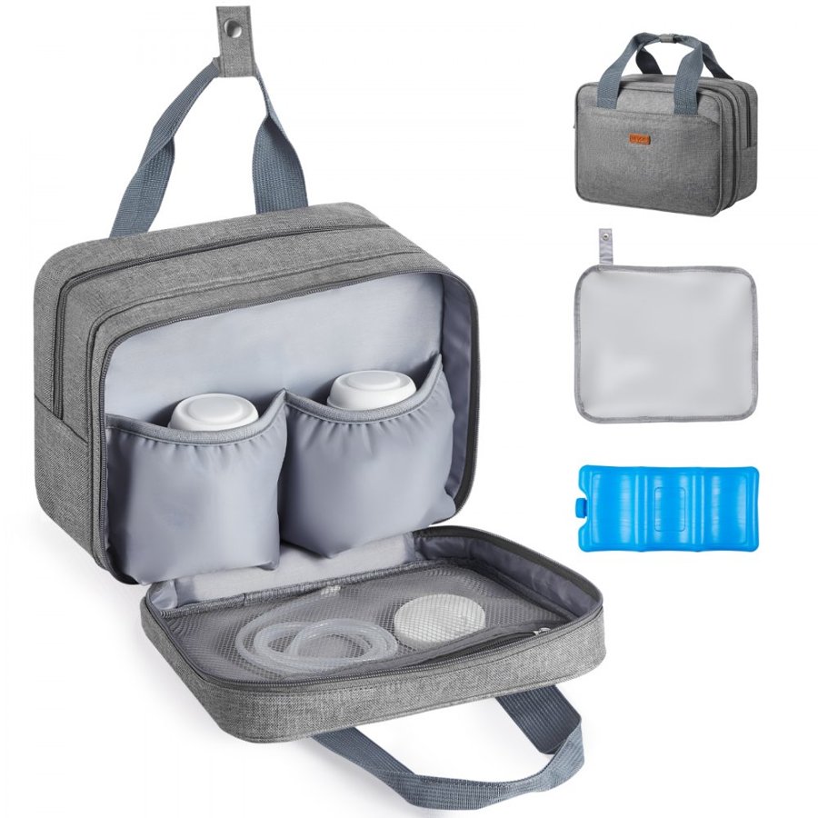VEVOR Breast Pump Cooler Bag – 3-Bottle Storage, 11x8 In