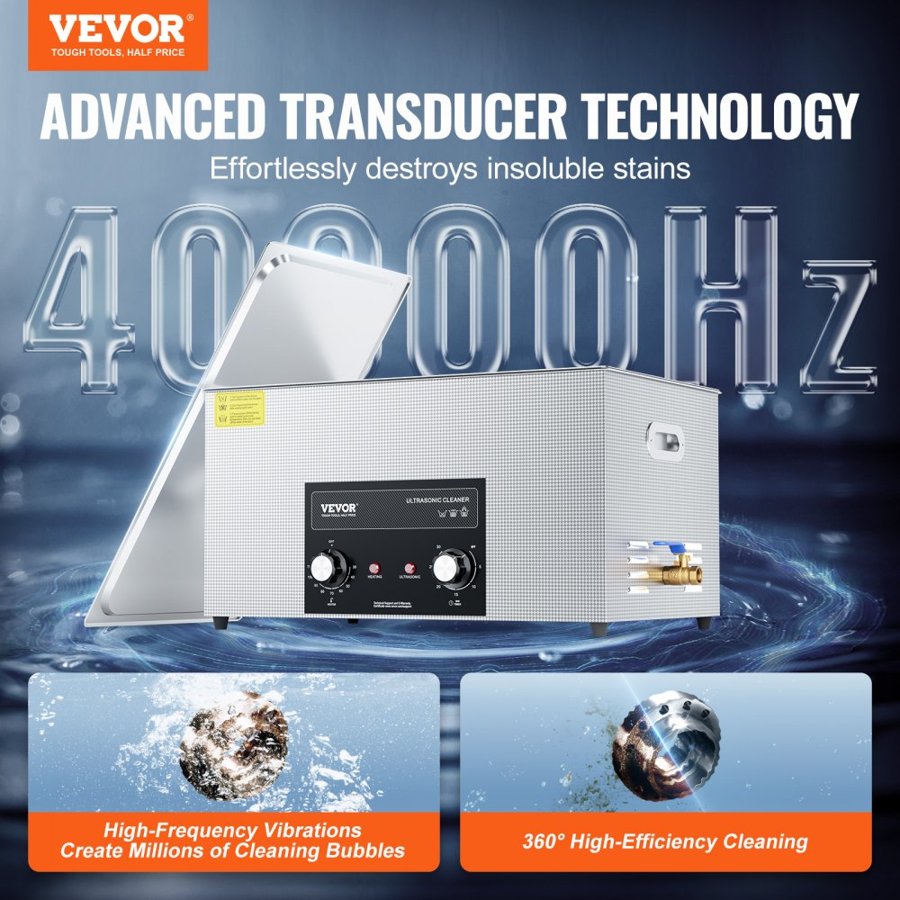 VEVOR Ultrasonic Cleaner for Auto Parts – 22L, 480W, 40kHz