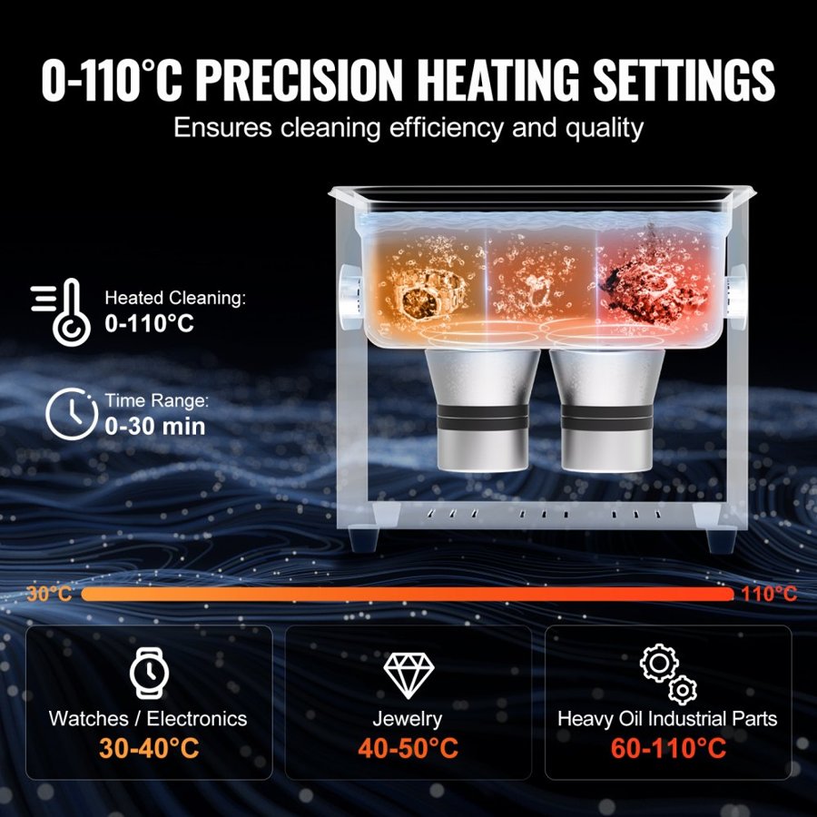 VEVOR Ultrasonic Cleaner for Instruments – 3L, 120W, 40kHz