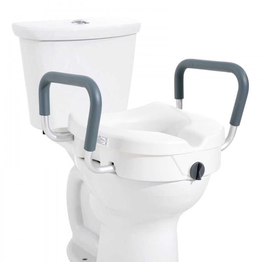 VEVOR Raised Toilet Seat 5" (12.7 cm) Height Raised 350 lbs/158.8 kg for Round and Elongated Toilet