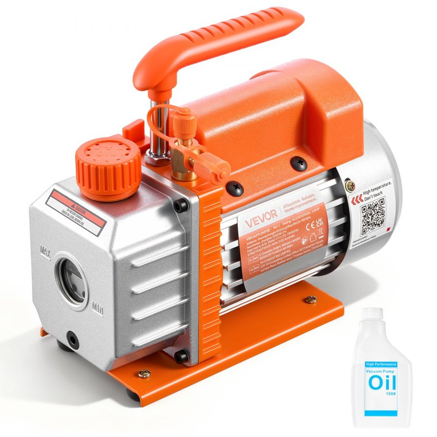 VEVOR HVAC Air Vacuum Pump – 3.5 CFM, 5 Pa, 1/4 HP Motor
