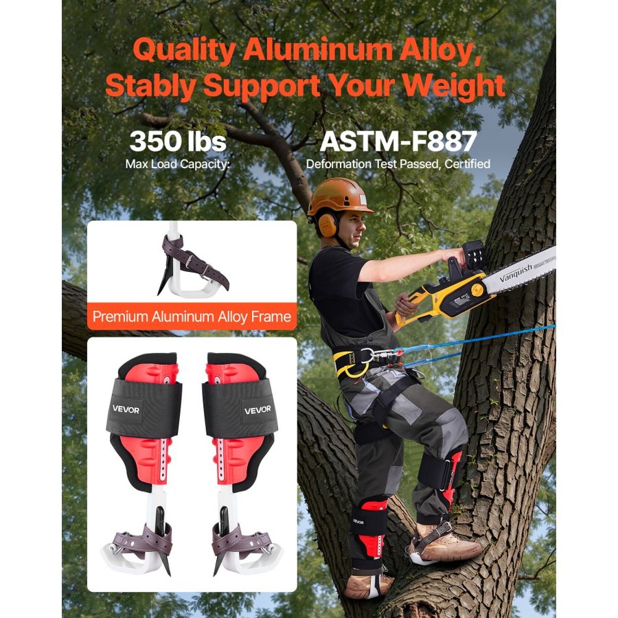 VEVOR Tree Climbing Spike Set – Adjustable, 350 lbs