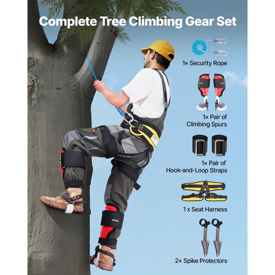 VEVOR Tree Climbing Spike Set – Adjustable, 350 lbs