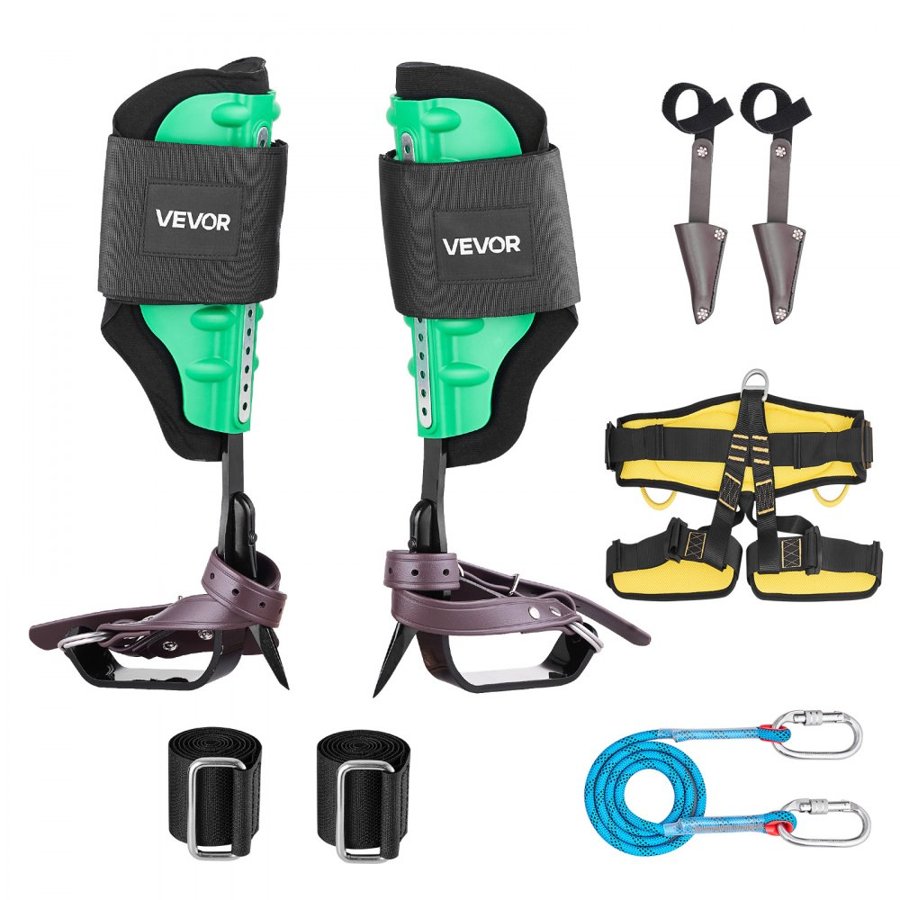 VEVOR Tree Climbing Kit with Spurs – 350 LBS, 42CRMO Steel