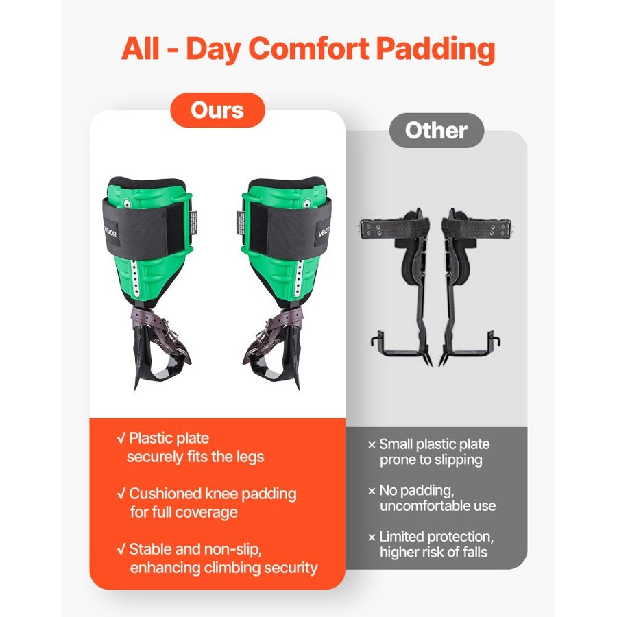 VEVOR Tree Climbing Kit with Spurs – 350 LBS, 42CRMO Steel