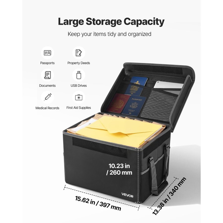 VEVOR Fireproof and Waterproof Document Box – 1832℉
