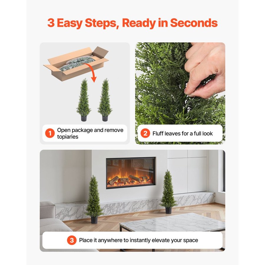 VEVOR Artificial Cedar Tree – 36 In, 2-Piece, 2-Pack