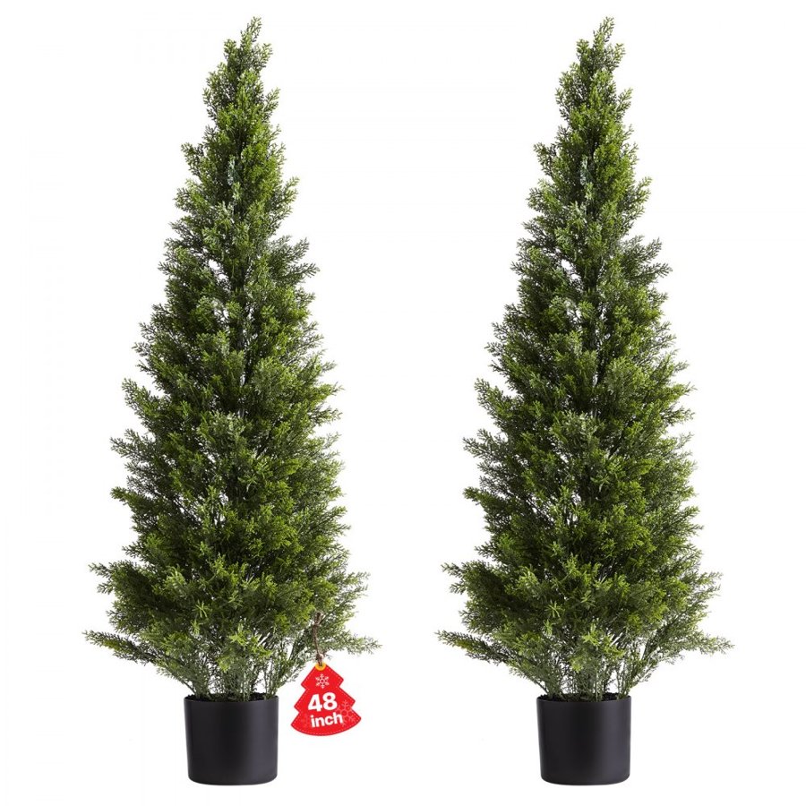 VEVOR Artificial Cedar Trees – 48-Inch 2-Set Faux Pine