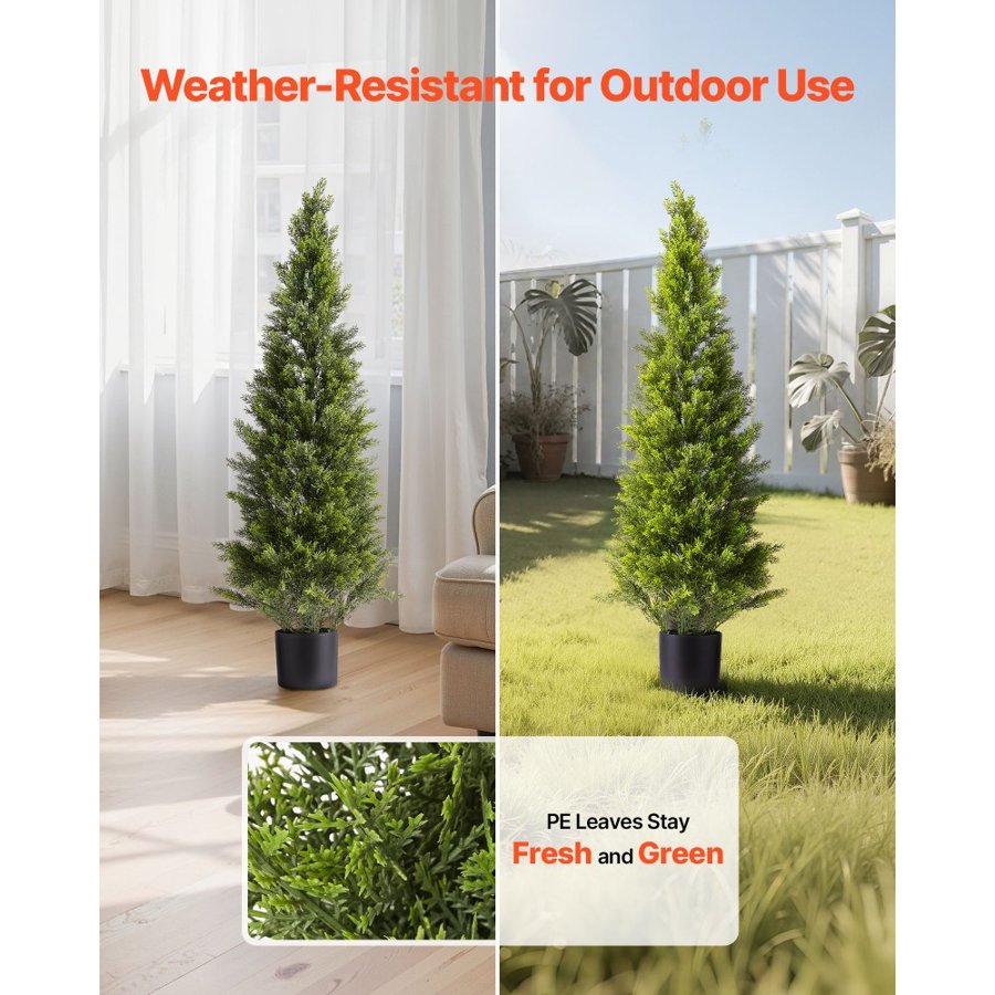 VEVOR Artificial Cedar Trees – 48-Inch 2-Set Faux Pine