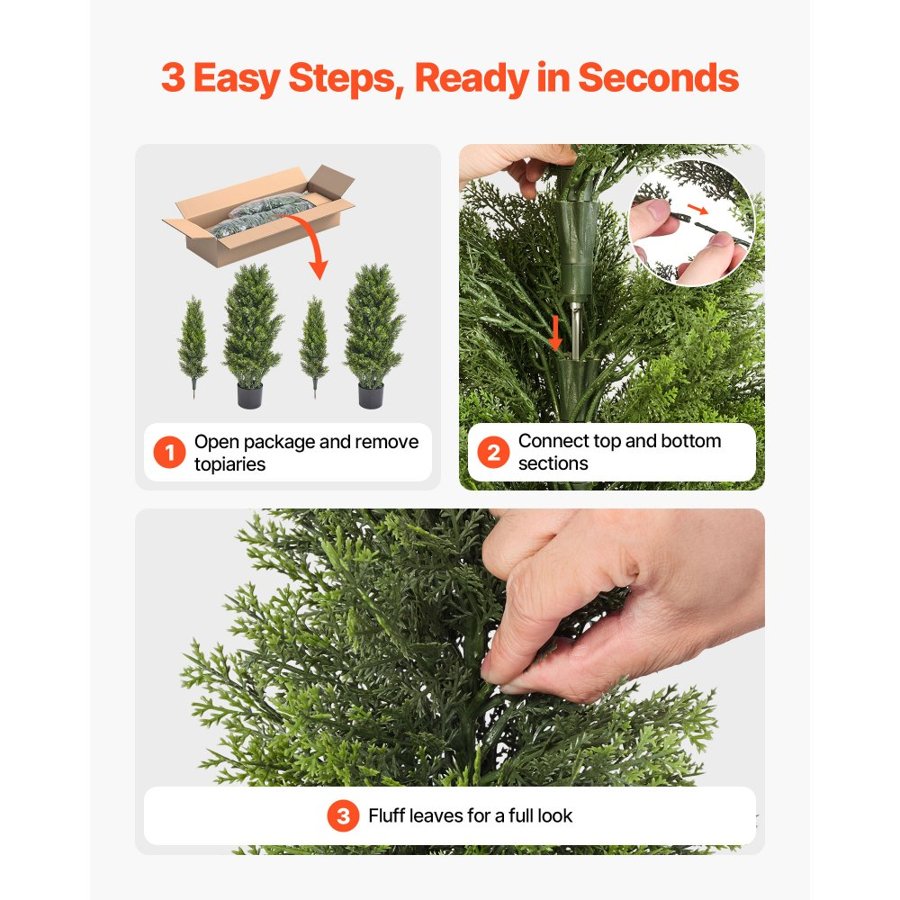 VEVOR Artificial Cedar Trees – 48-Inch 2-Set Faux Pine