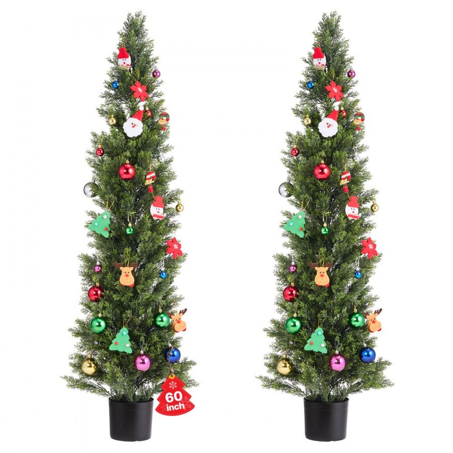 VEVOR Artificial Topiary Cedar Trees – 60 Inch, 2 Set