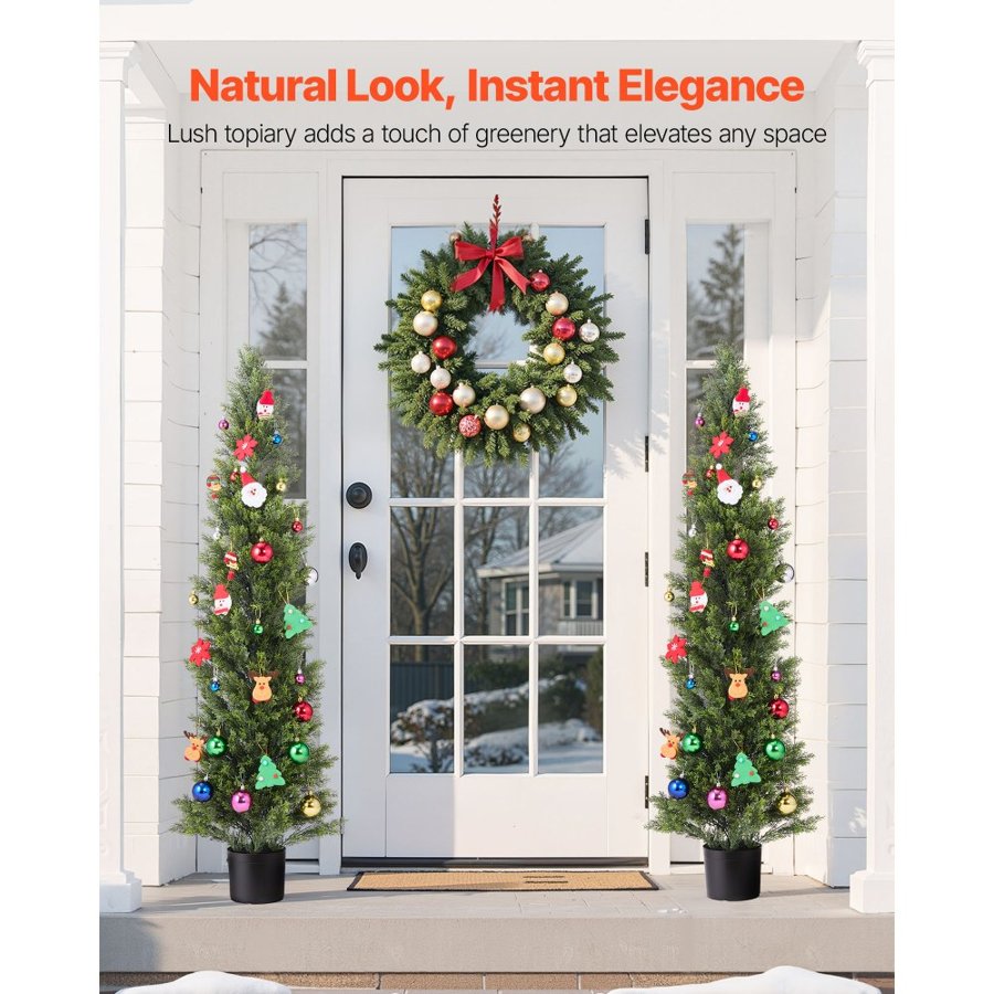 VEVOR Artificial Topiary Cedar Trees – 60 Inch, 2 Set