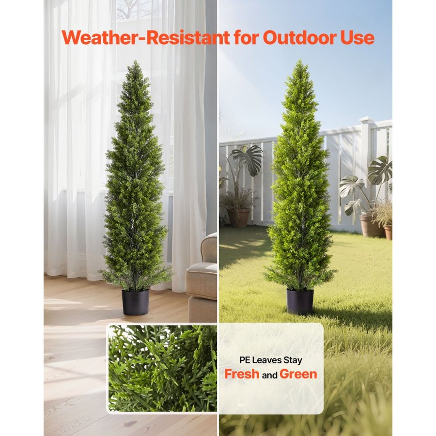 VEVOR Artificial Topiary Cedar Trees – 60 Inch, 2 Set