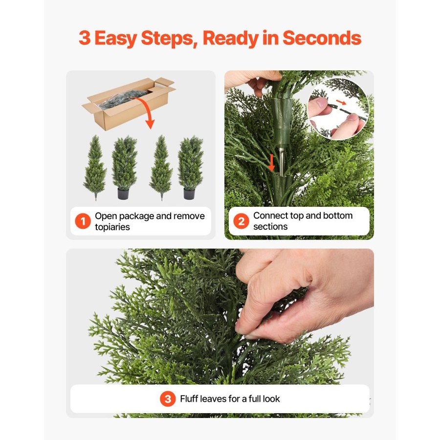 VEVOR Artificial Topiary Cedar Trees – 60 Inch, 2 Set