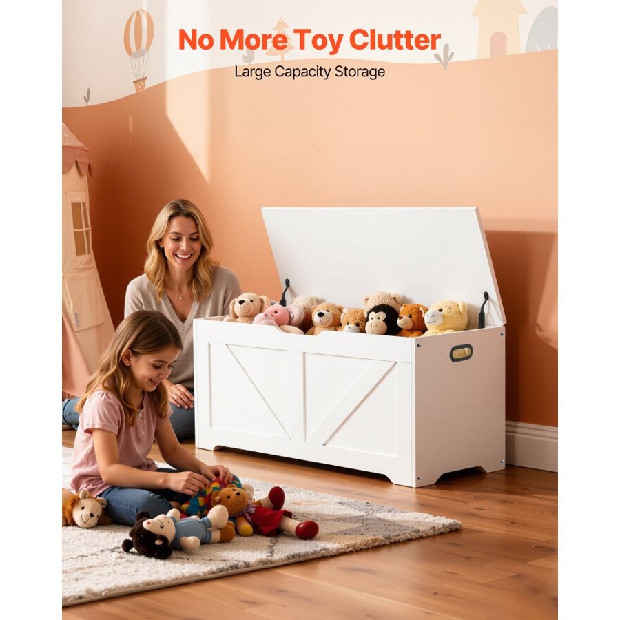 VEVOR Large Wooden Toy Chest – 38.98" × 15.55" × 18.9"