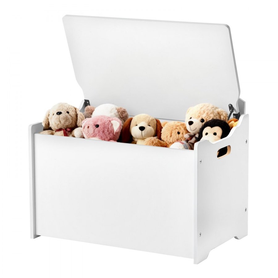 VEVOR Wooden Toy Chest for Kids – 23.5"x14.5"x21.5", White
