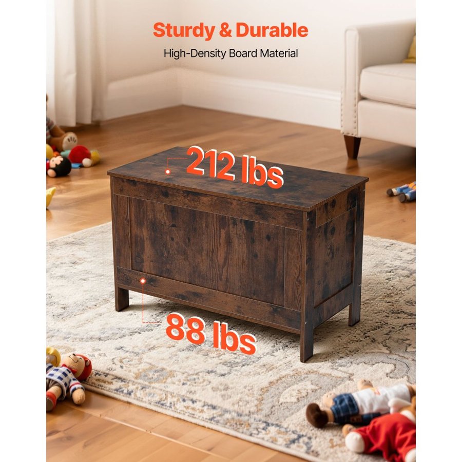 VEVOR Wooden Toy Chest Bench – 29.7 x 15.3 x 18.9 Inches