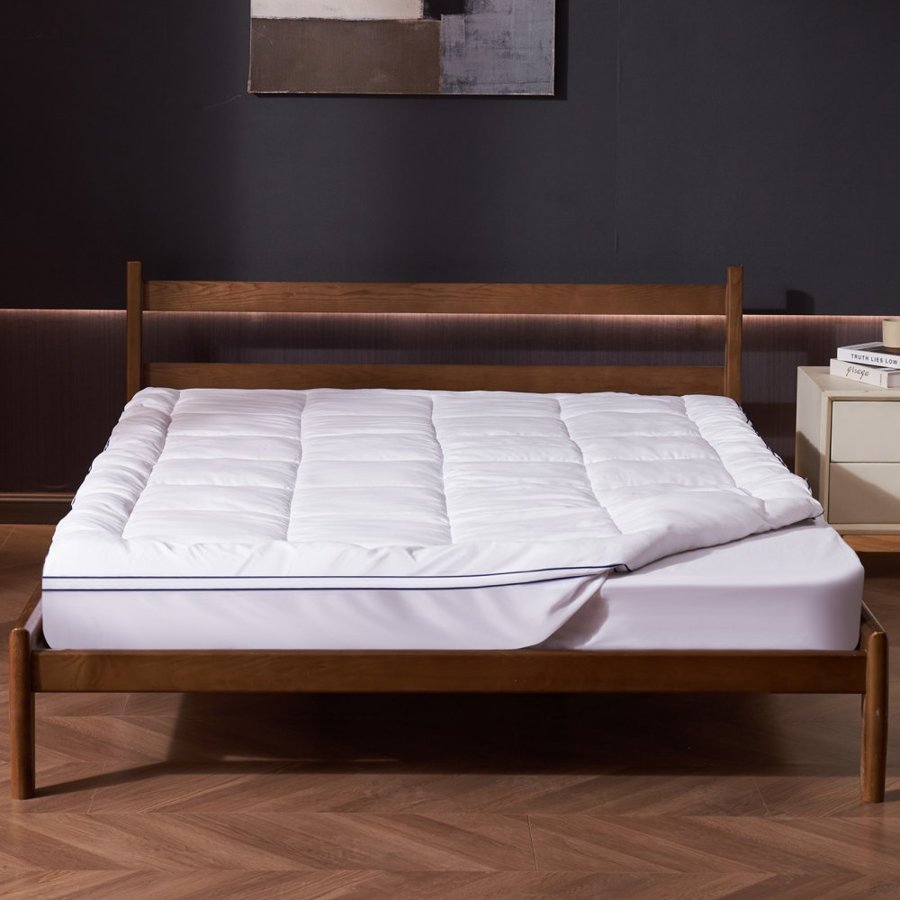 VEVOR Mattress Topper Fiber Fill Detachable & Washable Queen 25.4 mm Thickness 1524x2032 mm