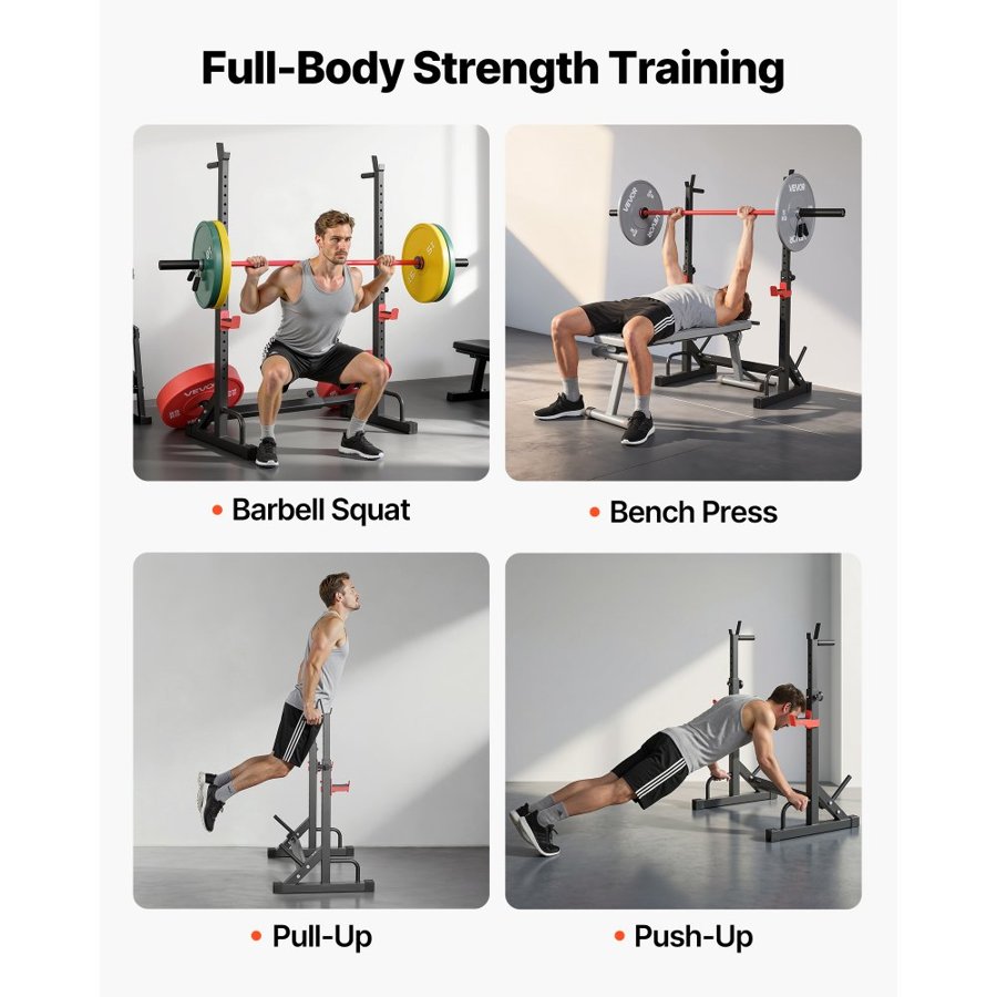 VEVOR Power Cage Squat Rack – 550 Lbs, 14-Level Height