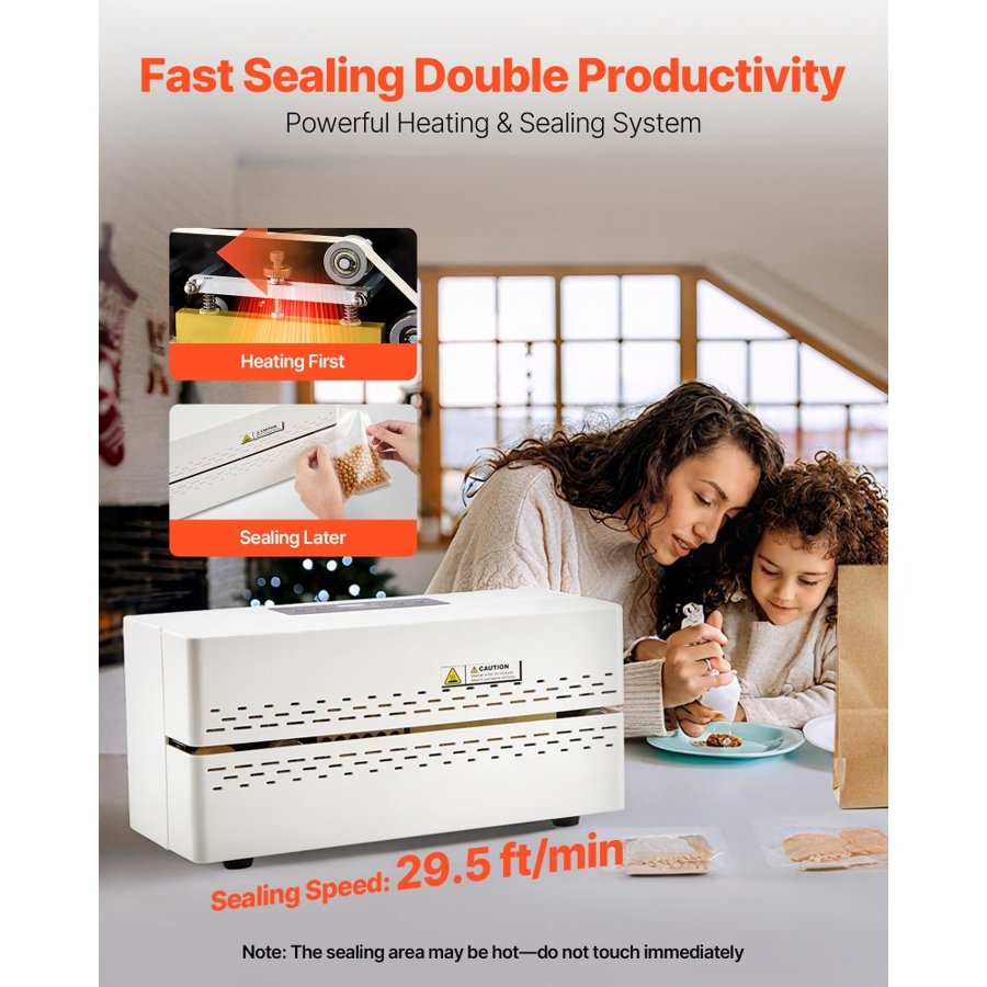 VEVOR Automatic Continuous Band Sealer – 400W, 23 ft/min