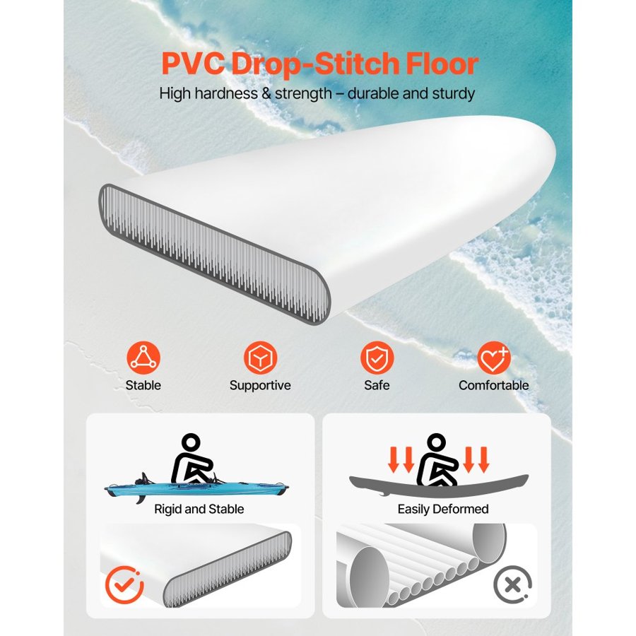 VEVOR Fishing Inflatable Kayak — Padded Seats and Pump