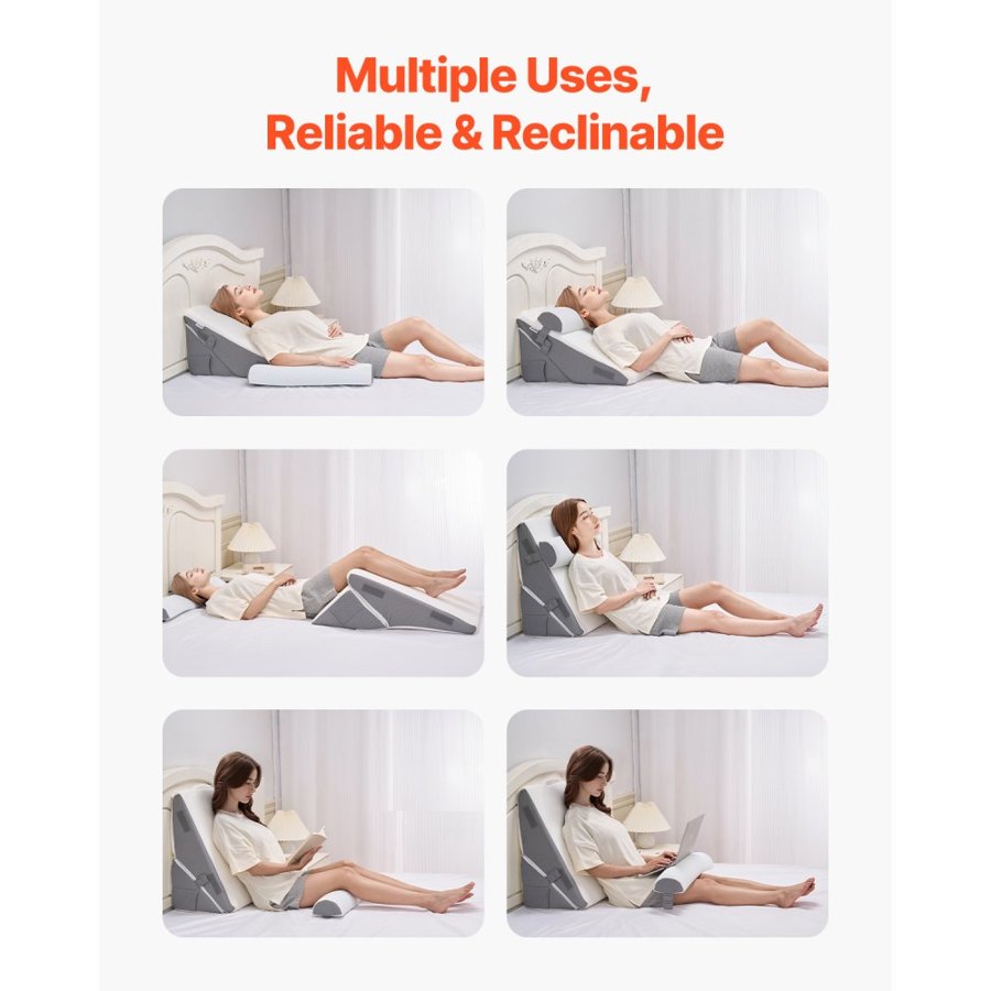 VEVOR Wedge Pillow For Sleeping Upright - 3 Pcs, Jacquard