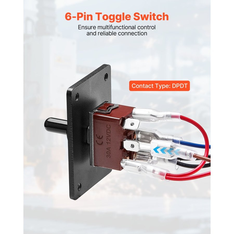 VEVOR 12 Volt Toggle Switch On Off On – 6 Pin DPDT