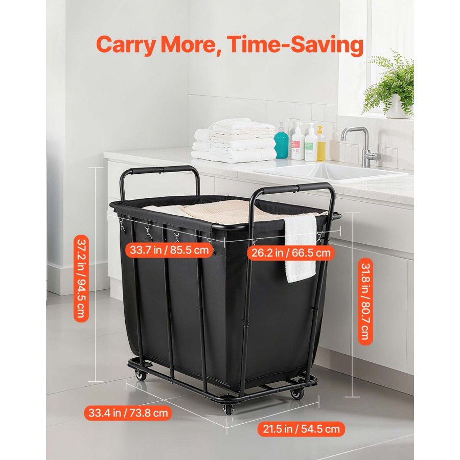 VEVOR Rolling Laundry Cart with Wheels – 300L, 260 lb Load
