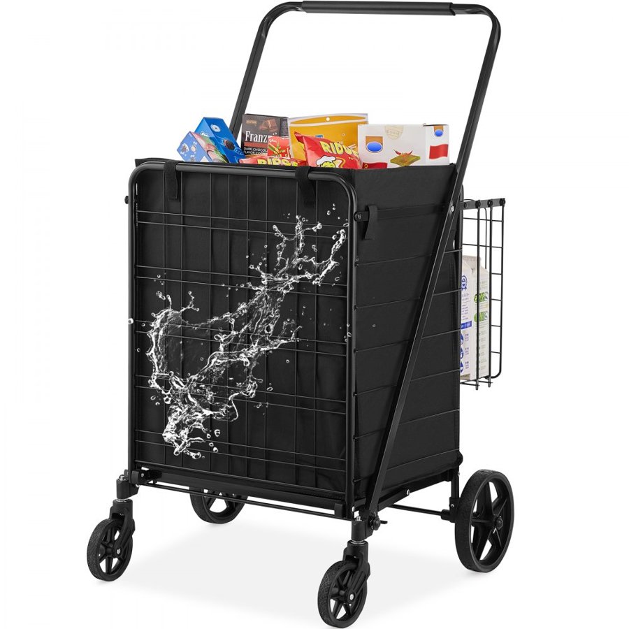 VEVOR Folding Shopping Cart with Wheels – 95.3 kg Capacity