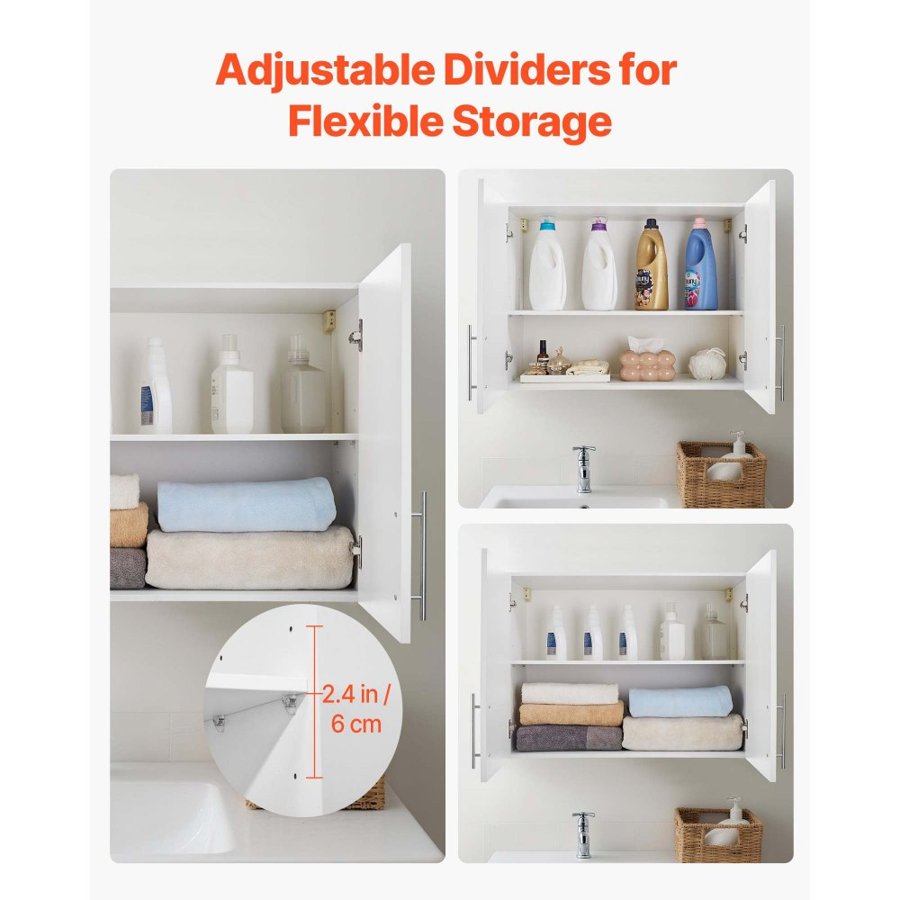 VEVOR Utility Wall Cabinets – 32in, 2-Tier, 90 lb Capacity