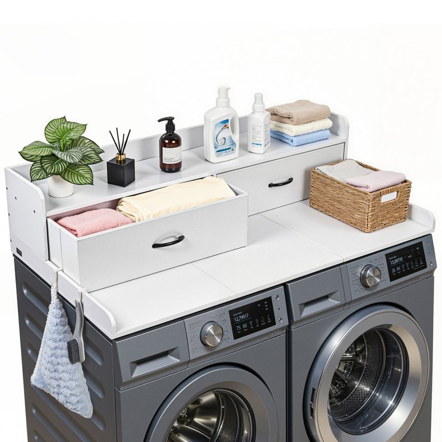 VEVOR Washer and Dryer Countertop with Shelf – 137×69.9 cm