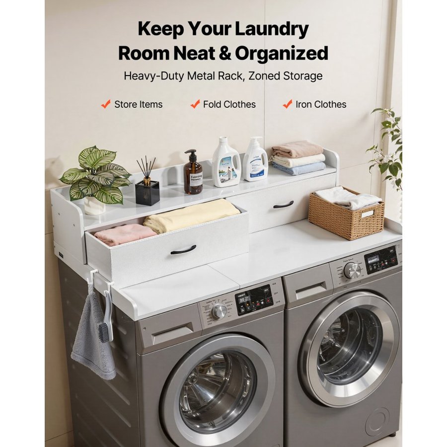 VEVOR Washer and Dryer Countertop with Shelf – 137×69.9 cm