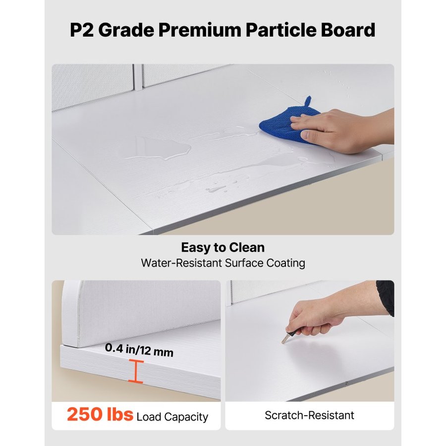 VEVOR Washer and Dryer Countertop with Shelf – 137×69.9 cm
