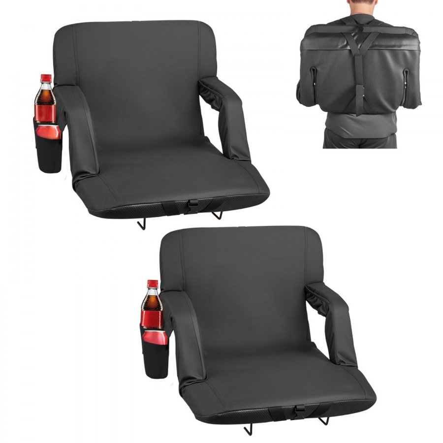 VEVOR Portable Stadium Seat – 6-Position Recline, 25" Wide