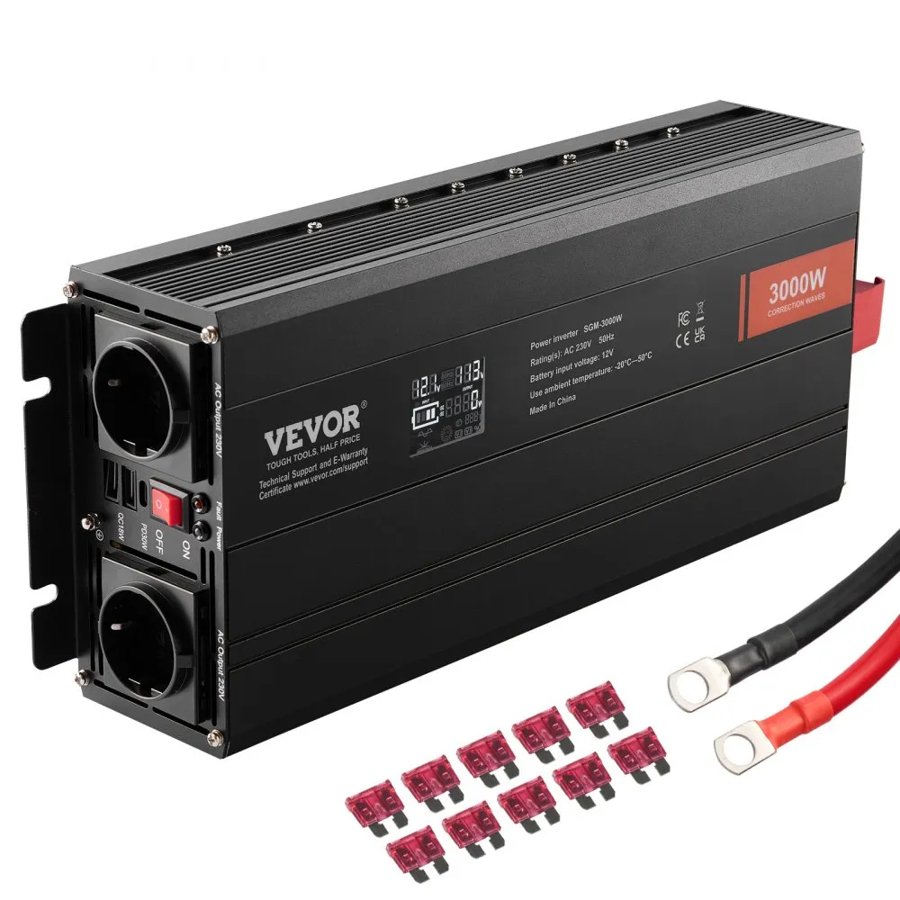 VEVOR 3000 Watt Modified Sine Wave Inverter – 12V to 230V