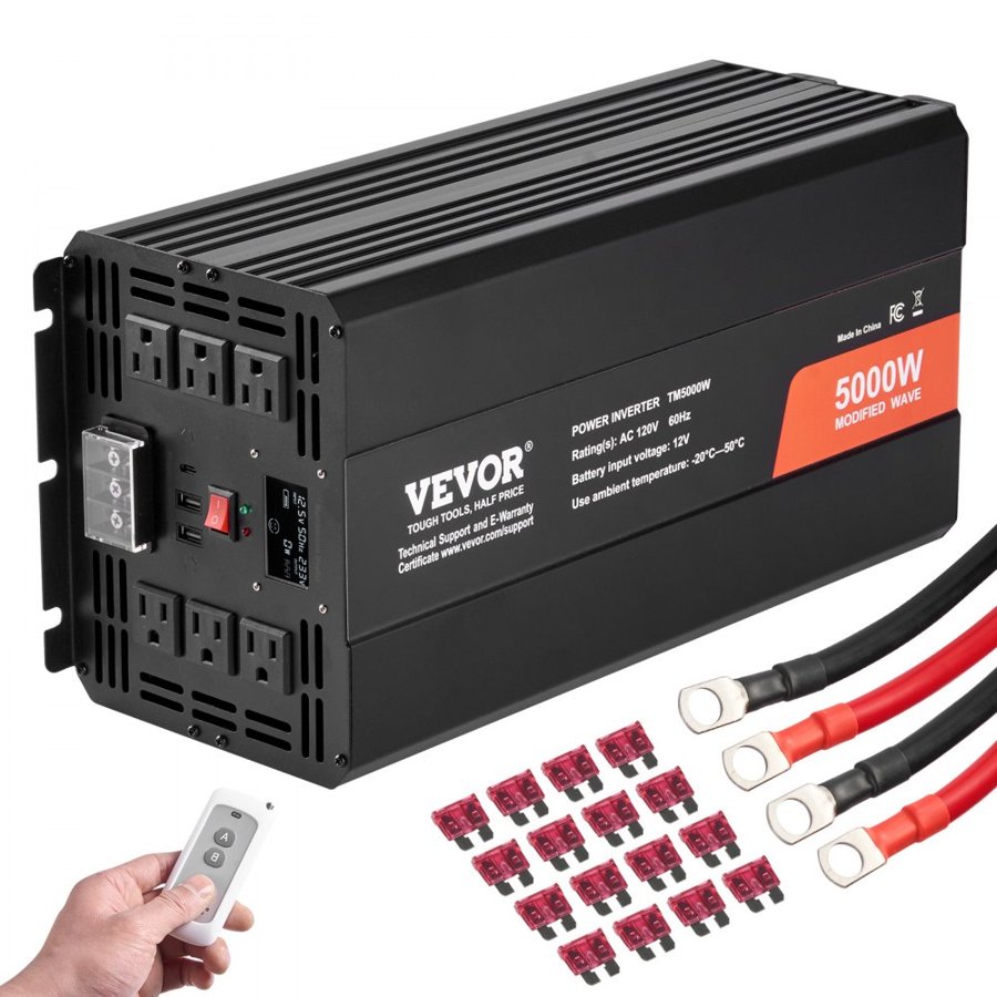 VEVOR Modified Sine Wave Inverter – 5000W, 12V to 230V