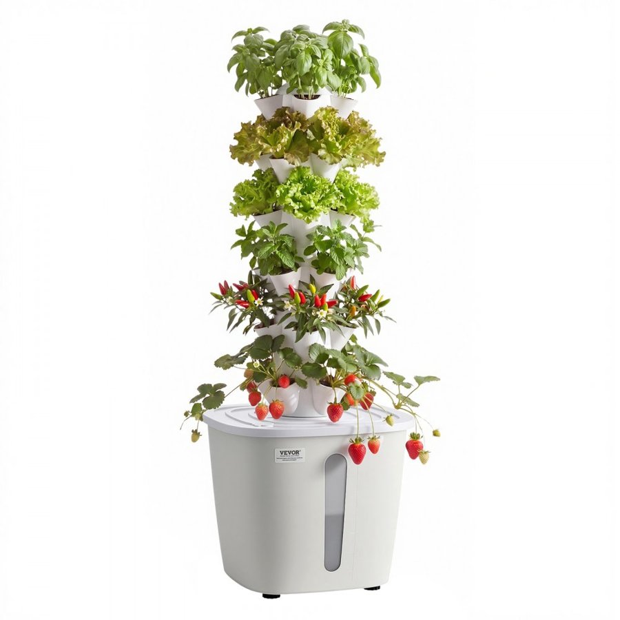 VEVOR Hydroponic Tower Planter – 30 Pods, 6 Tiers, 20L Tank