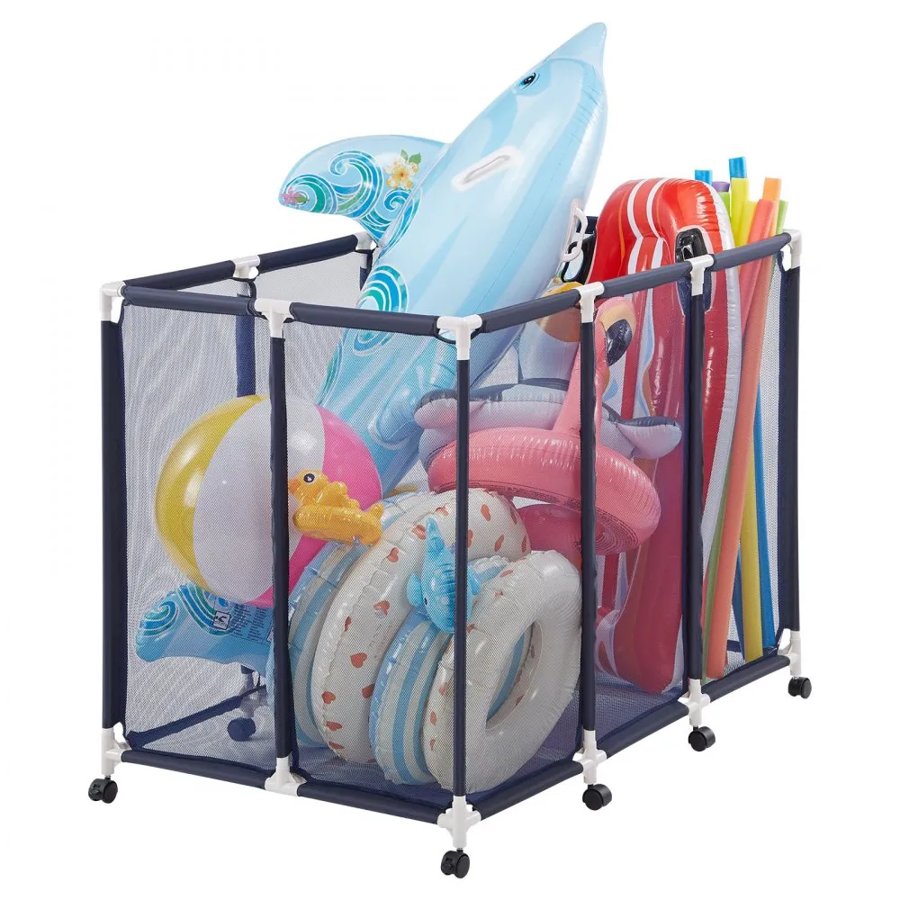 VEVOR Rolling Pool Storage – 48"×33"×39", Casters, Mesh