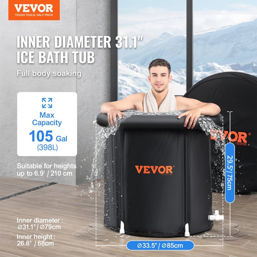 VEVOR Ice Bath Tub for Athletes – 33.5", 87.2 Gal / 330 L